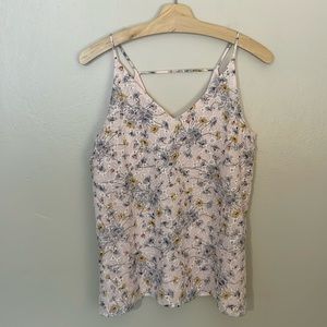 LOFT Floral Tank Top - Pink and Yellow